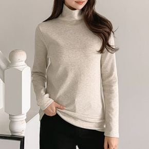 무지 피치 기모 폴라티 스판 심플 데일리 이너 긴팔 티셔츠_P440307219