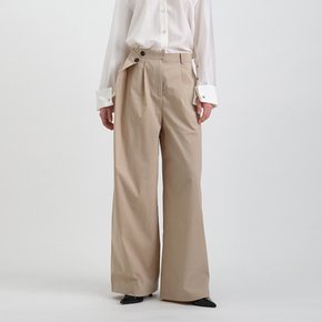 SIDE FLAB WIDE COTTON TROUSER_2colors J242NPT214