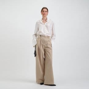 SIDE FLAB WIDE COTTON TROUSER_2colors J242NPT214