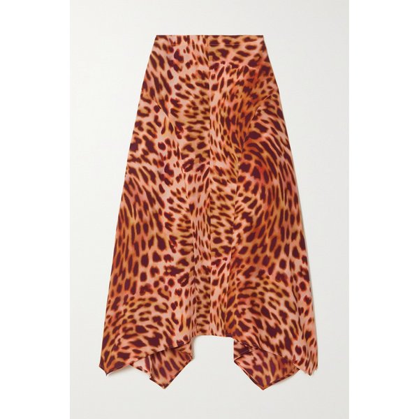 스텔라매카트니 나야 레오파드 실크 크레이프 드 신 미디 스커트 43769801095544736
