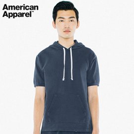 길단 American Apparel 반팔 후드티 Navy