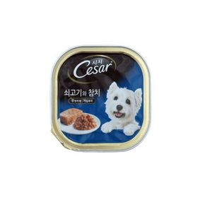 시저 강아지 간식사료 쇠고기와참치 100g