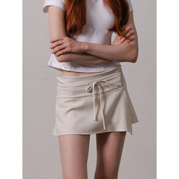 (텐셀 린넨) Everyday linen skort Cream