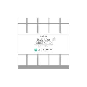 뱀부그레이 그리드 선염세면타월 4P