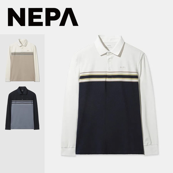 [부산점] 남성 스트라이프 패턴 브러쉬 폴로 티셔츠 7L75213