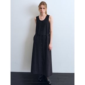 Kamil Buttoned Wool Dress (Black)