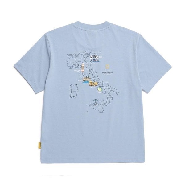 [부산점] N252UTS092 420 내셔널지오그래픽 크로우 유니 COOL MAX 월드맵 그래픽 베이직핏 반팔 티셔츠