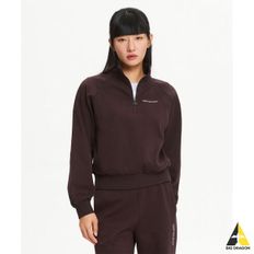 뉴발란스 NBNCE4W832 WOMEN 시그니처 넌기모 반집업 맨투맨 (BROWN)