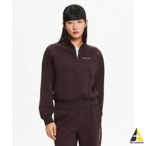 뉴발란스 NBNCE4W832 WOMEN 시그니처 넌기모 반집업 맨투맨 (BROWN)