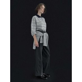 [24 FALL][SALT Label] STRIPE ONE TUCK PANTS_CHARCOAL