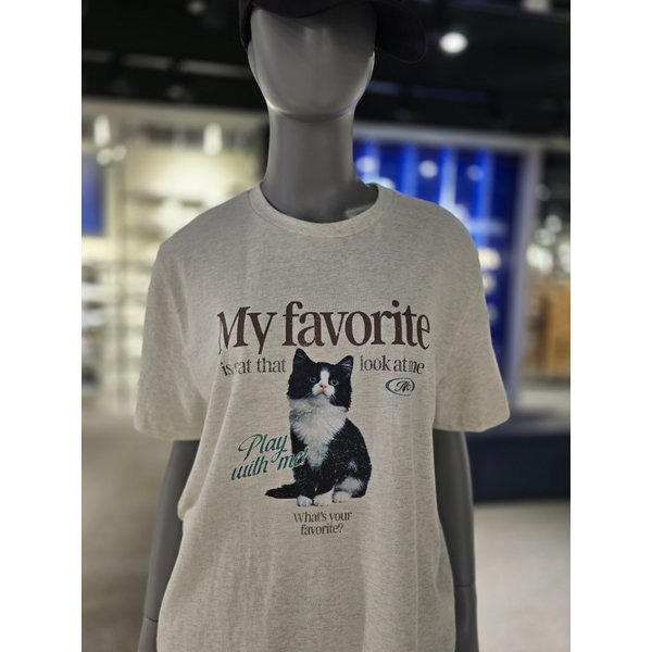 [파주점] 여성[MY 티셔츠] 오버핏 고양이  반팔 티(FS252RS01F001-290/OTM)