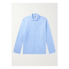 Camp-Collar Organic Cotton-Poplin Pyjama Shirt 블루 2009603031068