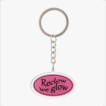리끌로우 OVAL LOGO ACRYLIC KEYRING PINK