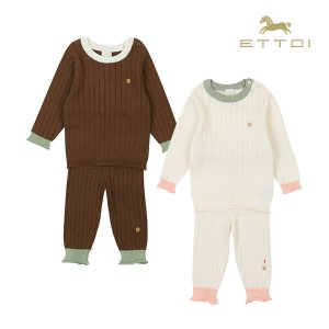 아가방 [에뜨와 가을신상]미뇽배색니트상하(IVORY,BROWN)_07P553053