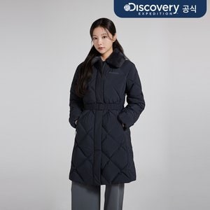 디스커버리 여성 멜로즈 튜브 구스다운 경량 롱패딩 (BLACK)