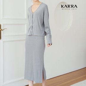 KARRA 프로와이넥가디건+스커트SET_KB2FSE004A