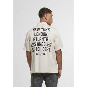 True Religion 트루 종교 그래픽 SS 캠프 셔츠 - 흰색 6941648