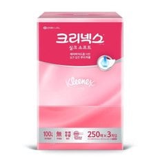 크리넥스 실크 소프트 미용티슈 250매 3입 1팩