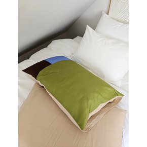 모스 스카이 컬러블럭 60수 long staple cotton 베개커버