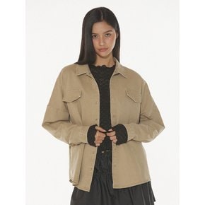 BONNY COTTON SHIRT JACKET - BEIGE