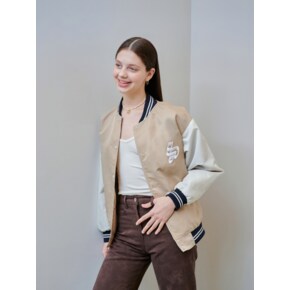 SYMBOL VARSITY JACKET [BEIGE]