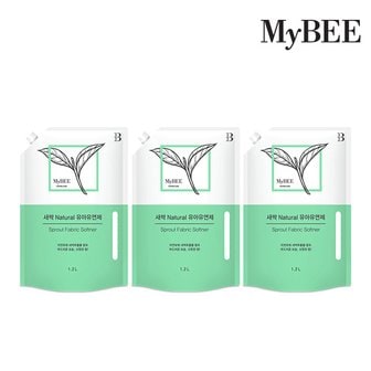 마이비 새싹내추럴 유아유연제 리필 1200ml 3팩