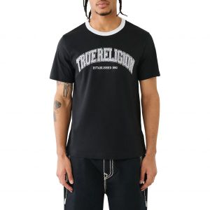 이스퀘어 4536115 True Religion Brand Jeans Arch Logo Graphic Ringer T-Shirt