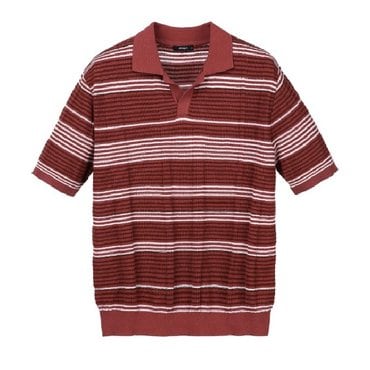 알레그리 [25SS] 페일핑크 《Aero Stripe》 카라 니트(ARSW5B603P4)