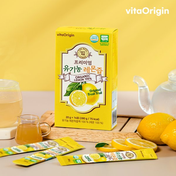 비타오리진 프리미엄 유기농 레몬즙 20g 14포 x 1박스