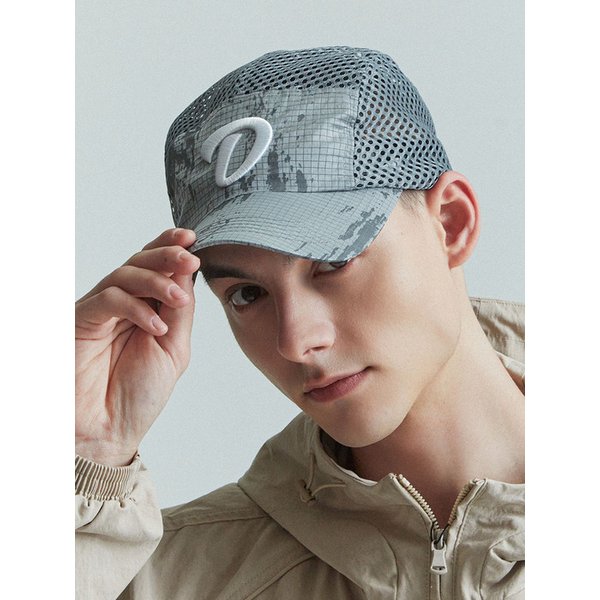 BIG SIZE D MESH GREY CAMP-CAP