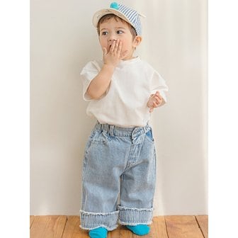 베이비블리 D26303 수술 와이드 청바지