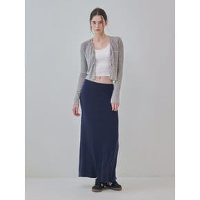 lazy soft touch long skirt (Navy)