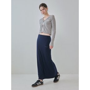 lazy soft touch long skirt (Navy)