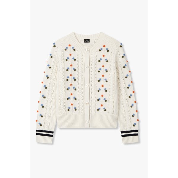 [PS PAUL SMITH] 여성 케이블 폼폼 가디건 5745328005000