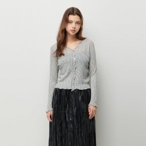 [Online Exclusive] 브이넥 골지 러플 가디건_SAKCE3641LG
