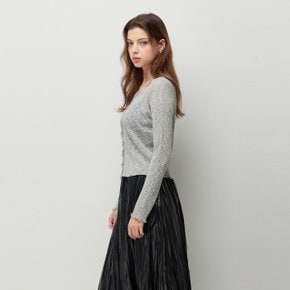 [Online Exclusive] 브이넥 골지 러플 가디건_SAKCE3641LG