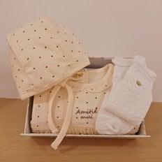 [25S/S출산선물]YE)쁘띠하트바디슈트&베이직자가드장말세트(35170-676-04*35114-812-03)