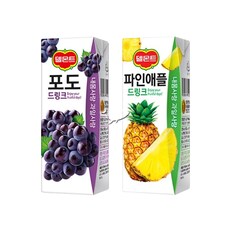 델몬트 드링크팩 2종 190ml 포도/ 6팩+파인애플/ 6팩 총12팩 주스 과즙음료