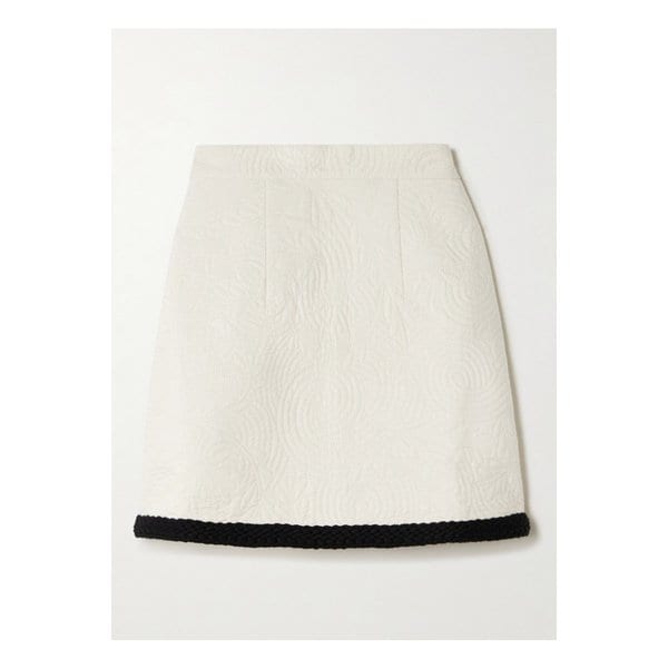 엠포리오 시레누세 줄리아나 브레이드 트리밍 퀼팅 코튼 미니 스커트 화이트 46376663162926788