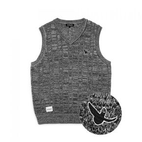 MIX COLOR 니트 조끼 - BLACK Z242MKT050099 410609