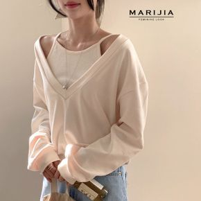 레이어드 브이넥 맨투맨 MTEC11002_P422047594
