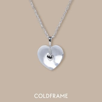 콜드프레임 VERY VINTAGE COLORLESS SILVER HEART PENDANT NECKLACE