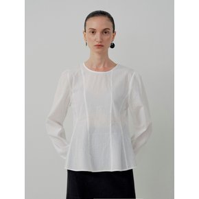 Classic Cotton Stripe Blouse - Ivory
