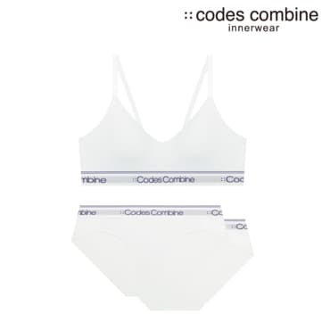 코데즈컴바인이너웨어 브라1+팬티2 노와이어 화이트세트(CCWBR513WH+CCWBP513WH)