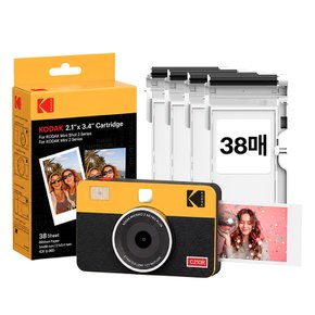 미니샷2 레트로 C210R+카트리지 38매카메라 포토프린터 즉석카메라 사진인화기