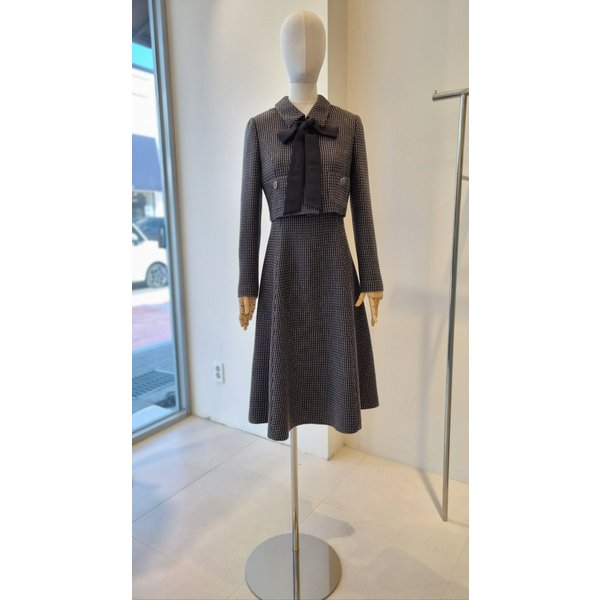 [여주점] (JJ 지고트) 여성  타이 트위드 재킷 플레어 원피스 GR2M0OP901