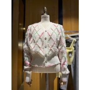 [시흥점] 여성 패턴 배색 V넥 가디건(ES1JK103)