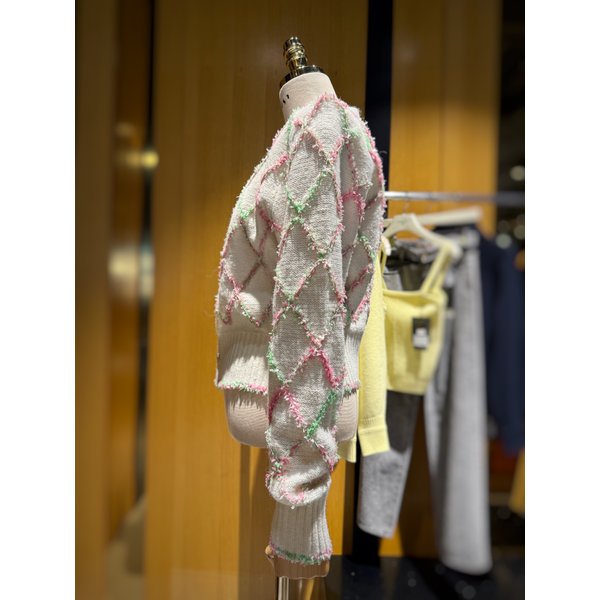 [시흥점] 여성 패턴 배색 V넥 가디건(ES1JK103)