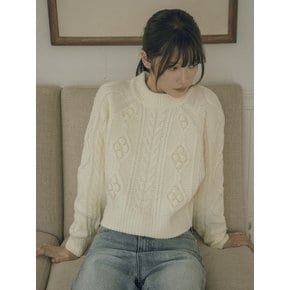 KN4241 Grandma cable round knit_Ivory