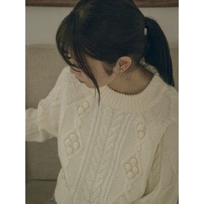 KN4241 Grandma cable round knit_Ivory